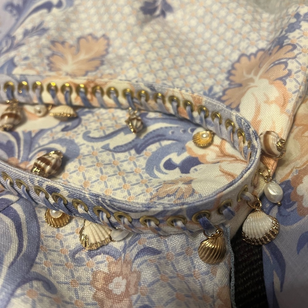 🔴sold🔴Zimmermann midi dress with long sleeves a skinny belt with fancy seashells - Picture 6 of 13